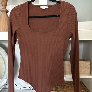 Bar III Brown Bodysuit Top- Size M
